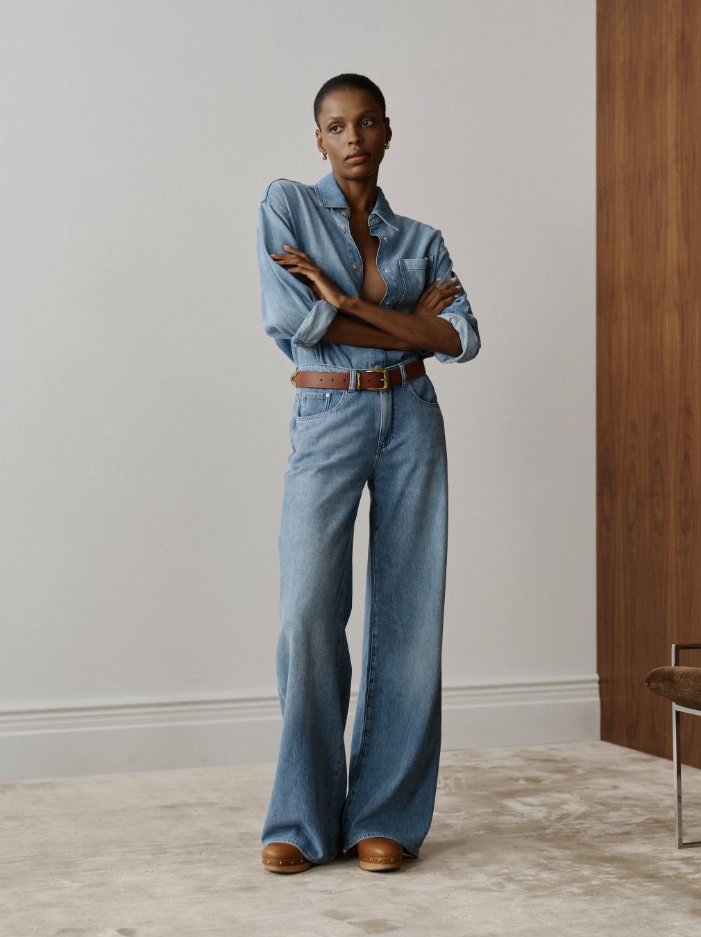 DL1961 Alex Baggy Wide Leg Jean in Riverbank Aura