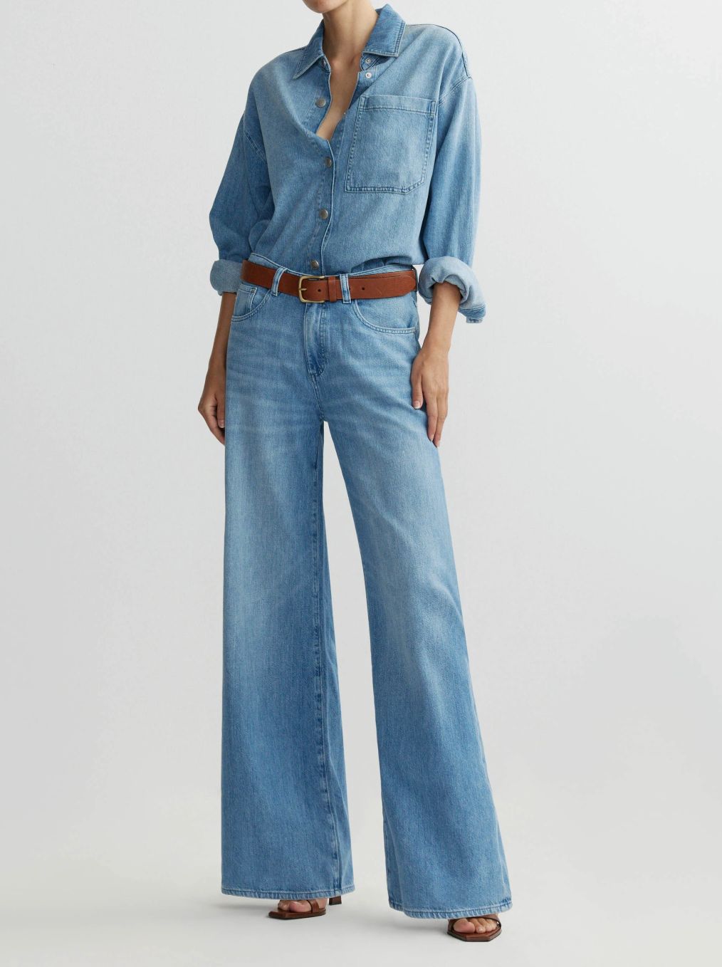 DL1961 Alex Baggy Wide Leg Jean in Riverbank Aura