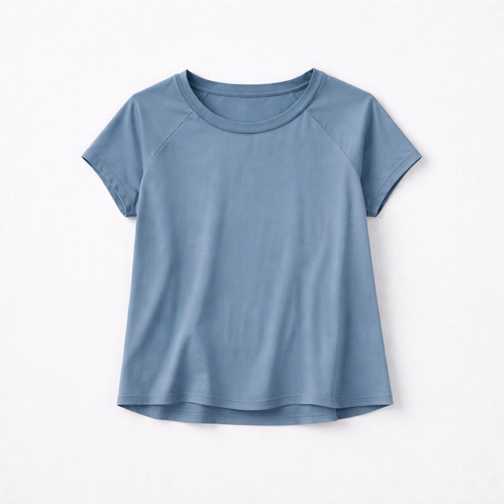 Lola + Sophie Cap Sleeve Baseball Tee in Blue Shadow