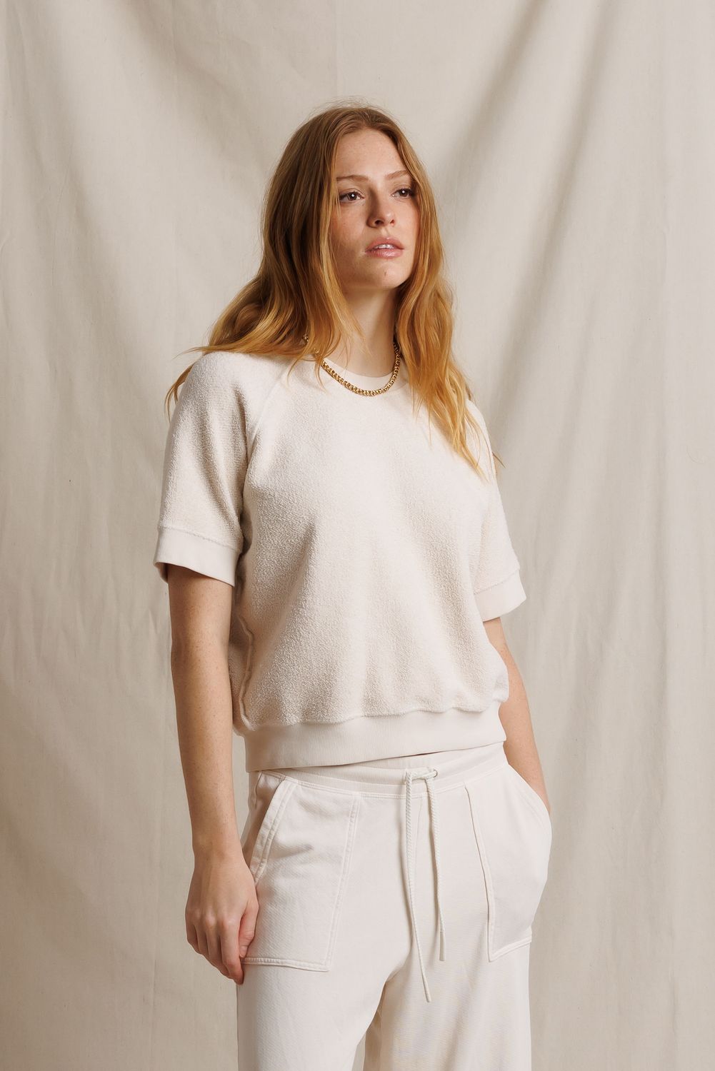 Perfect White Tee Ziggy Short Sleeve, Color: Sugar, Size: XS