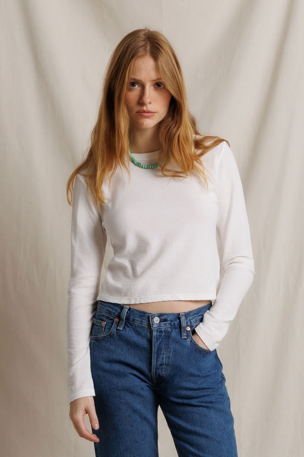 Perfect White Tee Jamie Long Sleeve Tee in Whitecap Grey, Color: Whitecap Grey, Size: XS
