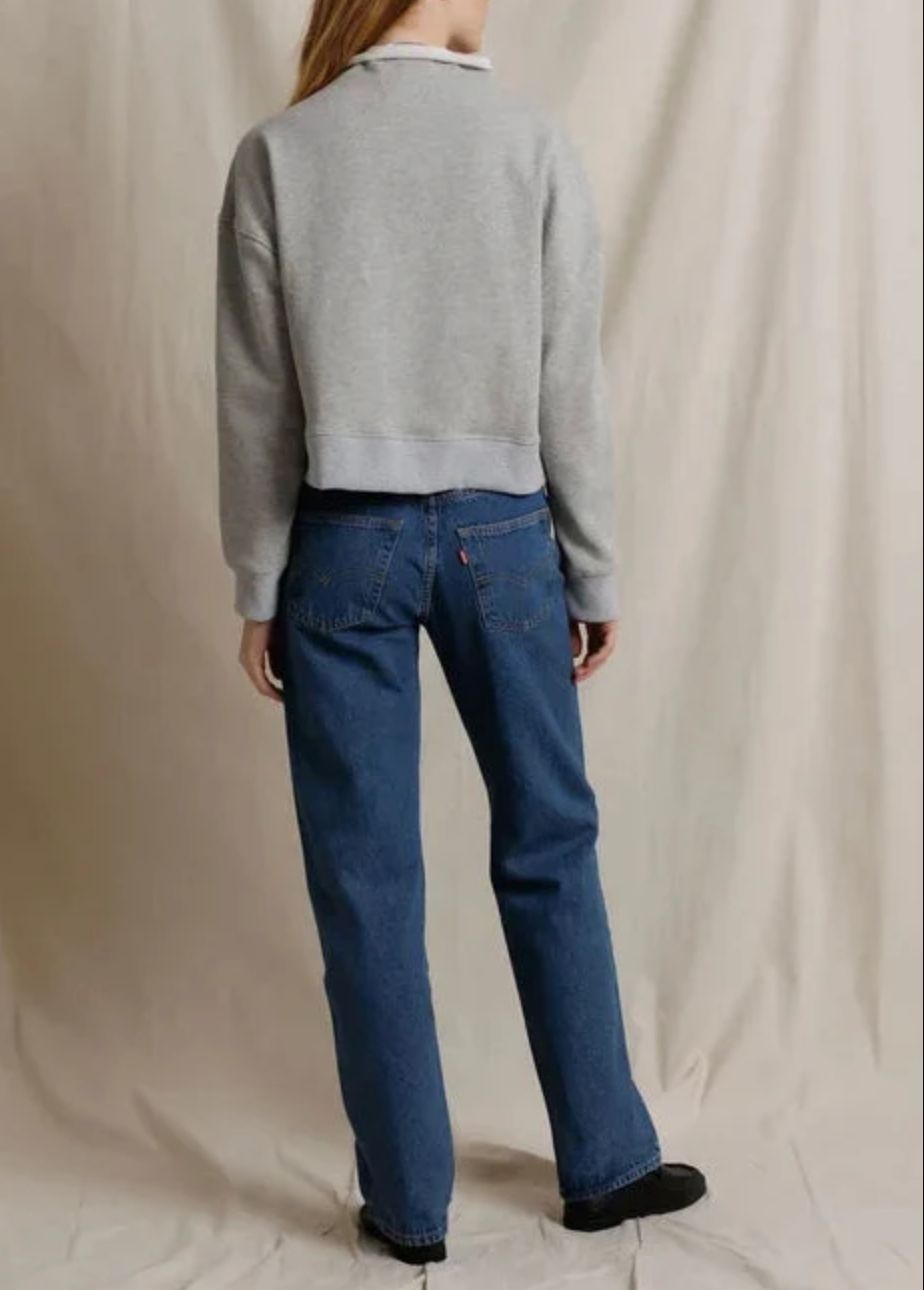 Perfect White Tee Arden Sweatshirt in Heather Grey