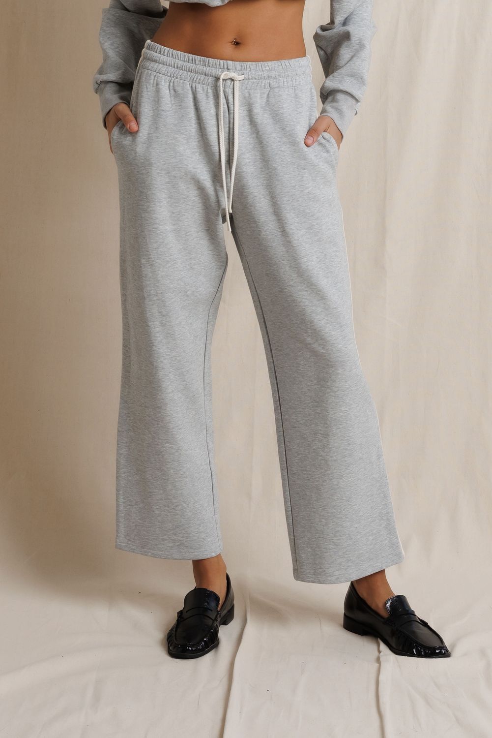 Perfect White Tee Claud Track Pant in Heather Grey, Color: Heather Grey, Size: S