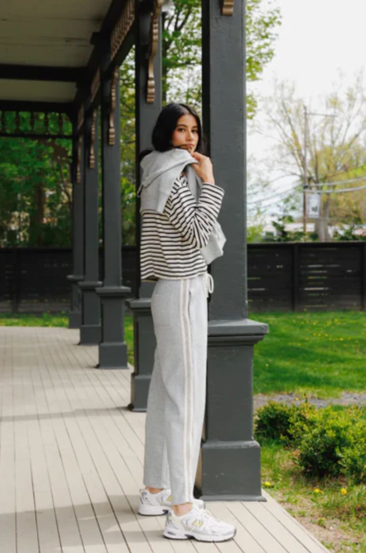 Perfect White Tee Claud Track Pant in Heather Grey