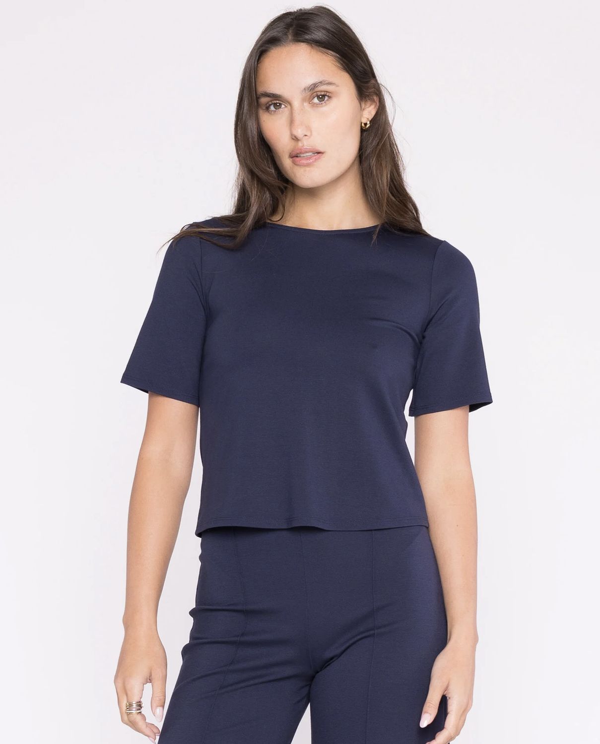 Ripley Rader Ponte Knit Short Sleeve Extended Tee