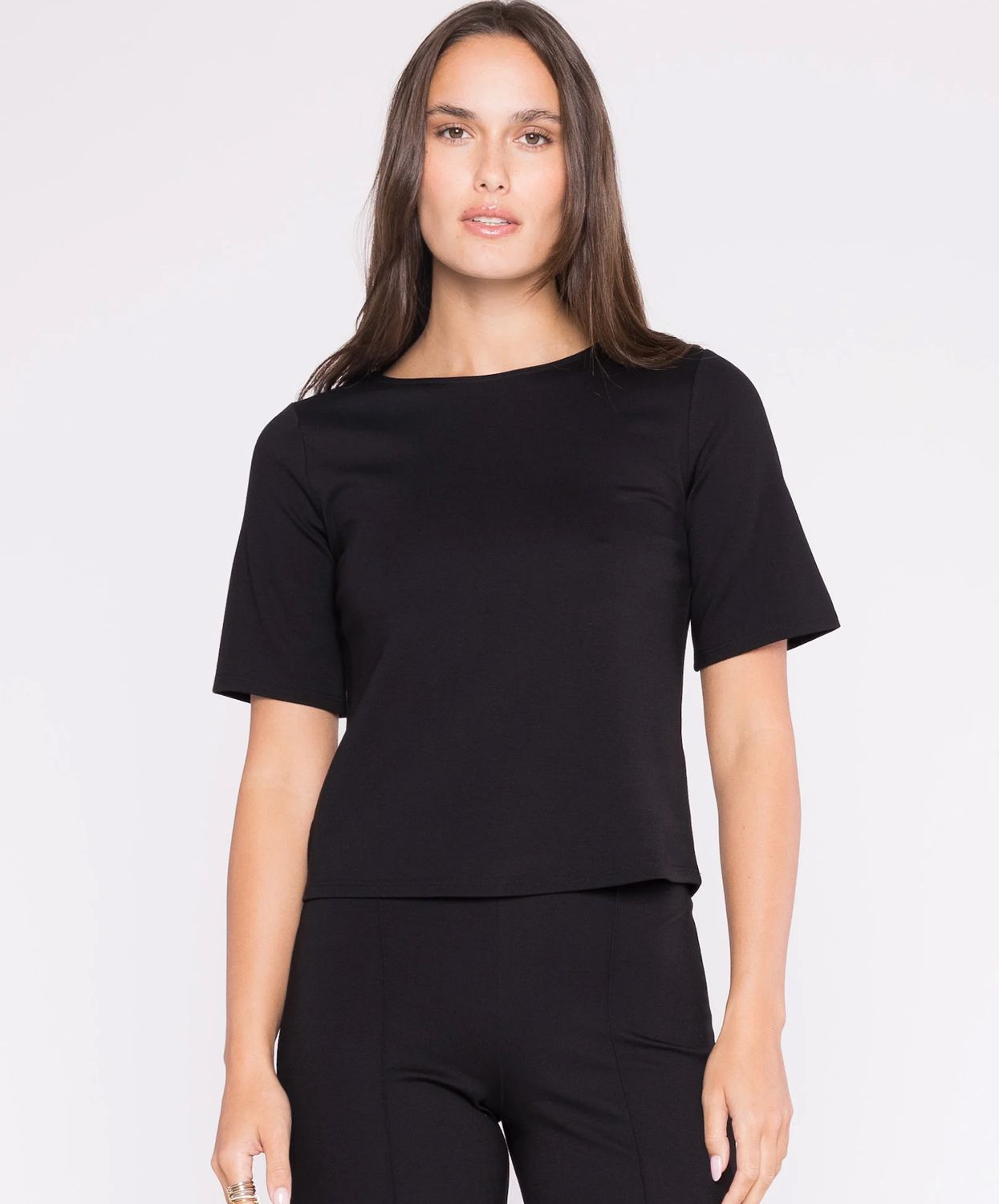 Ripley Rader Ponte Knit Short Sleeve Extended Tee