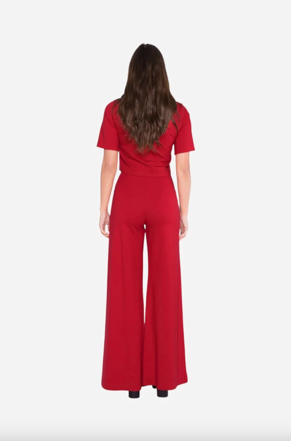 Ripley Rader Ponte Short Sleeve Extended Top in Red