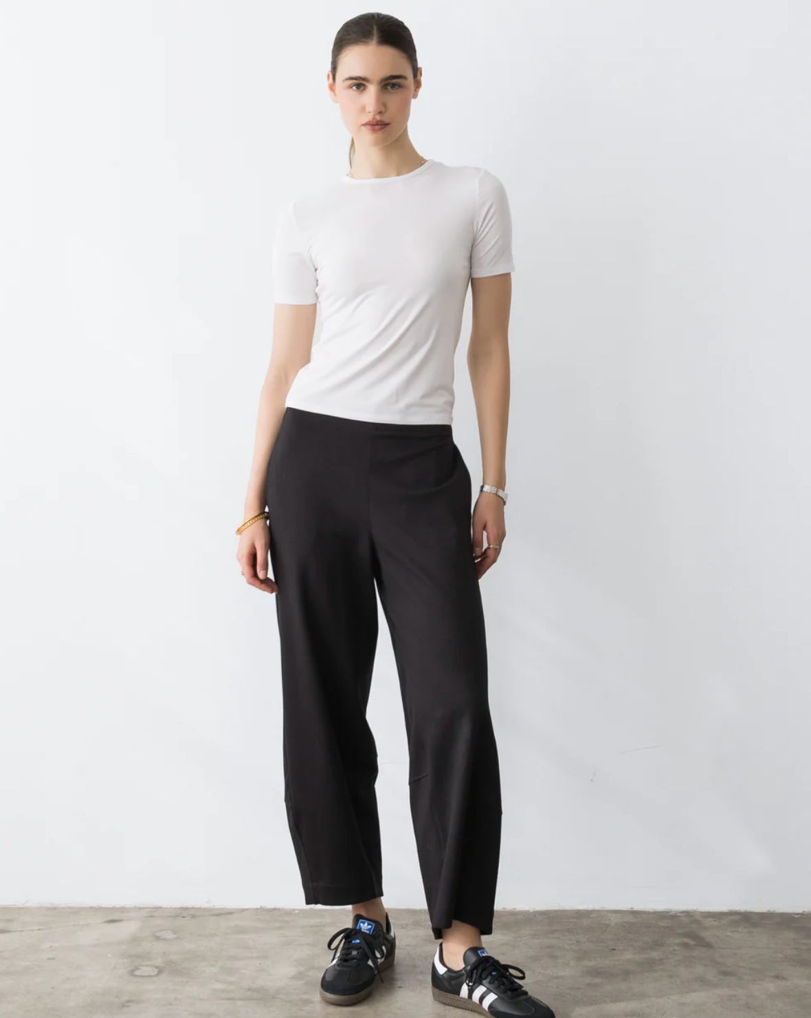 Ripley Rader Ponte Knit Barrel Pant in Black
