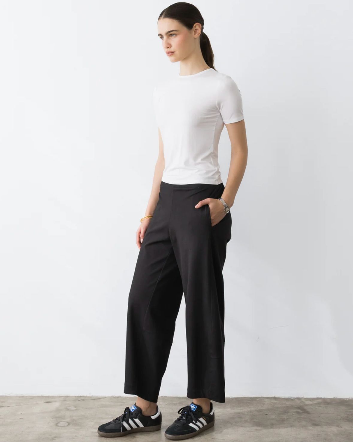 Ripley Rader Ponte Knit Barrel Pant in Black