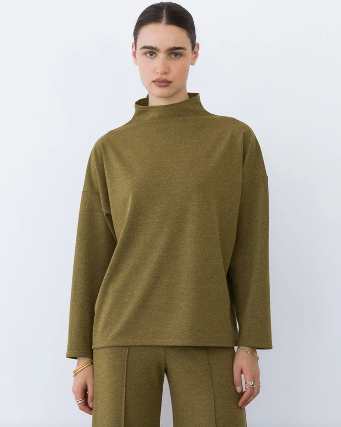 Ripley Rader Chartreuse Funnel Neck Top
