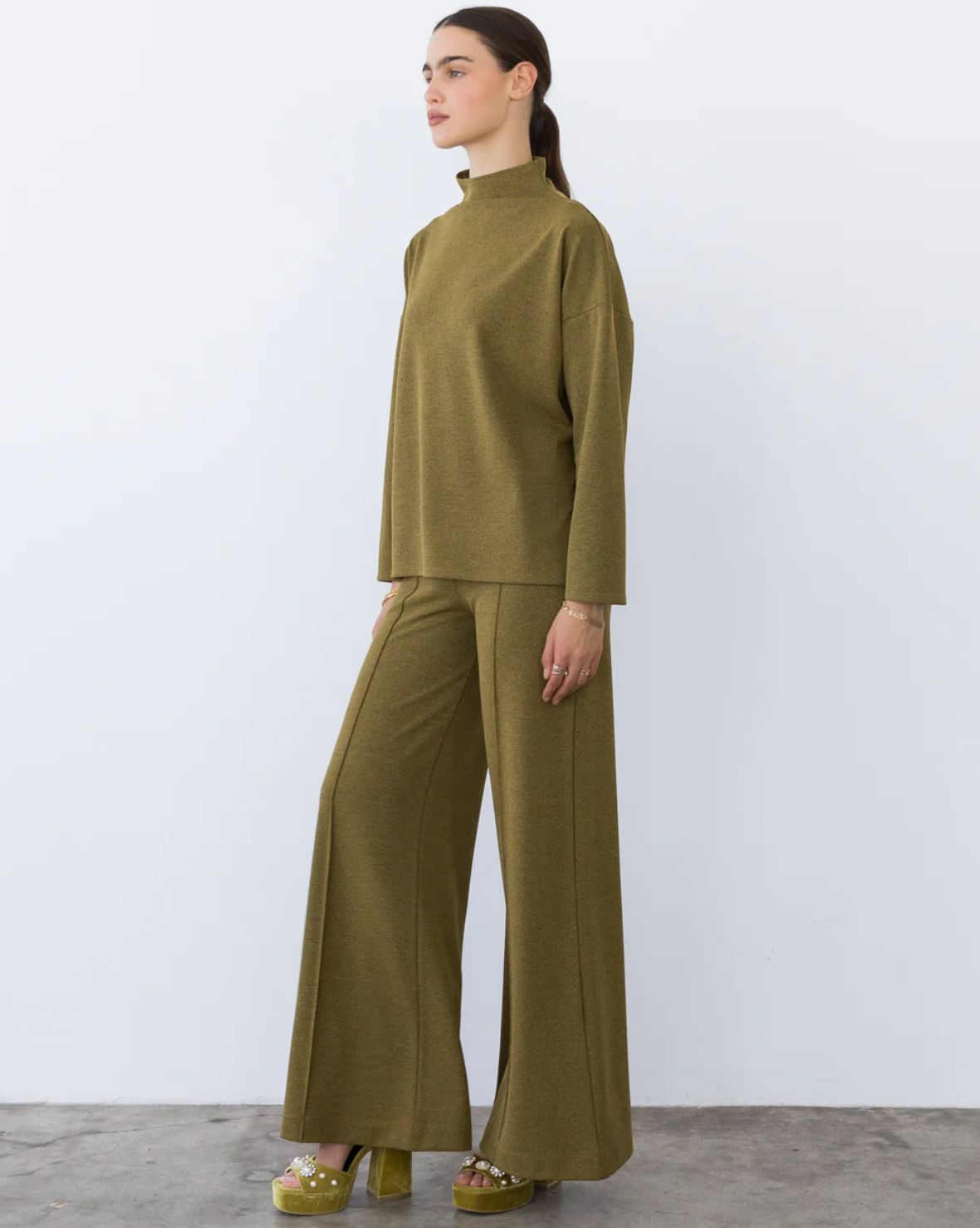 Ripley Rader Chartreuse Funnel Neck Top