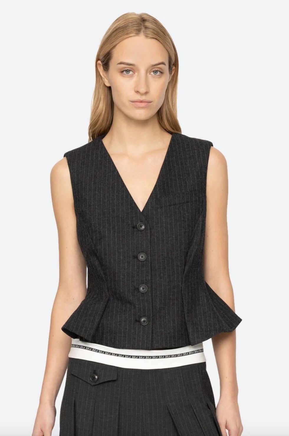Sea NY Johanna Pinstripe Vest