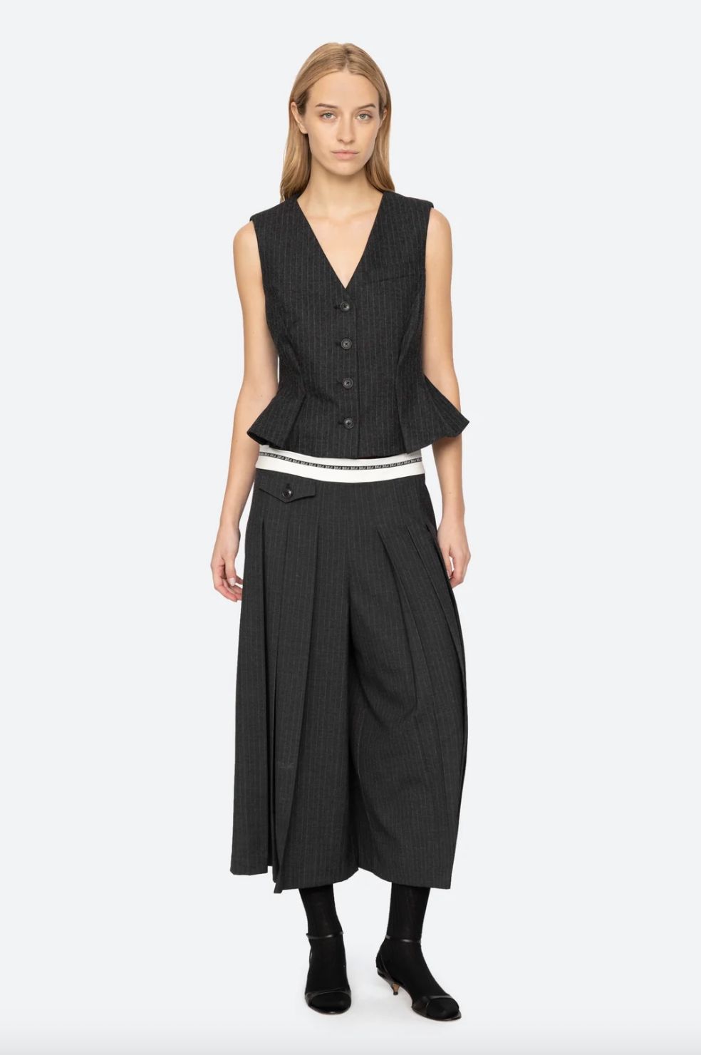 Sea NY Johanna Pinstripe Vest
