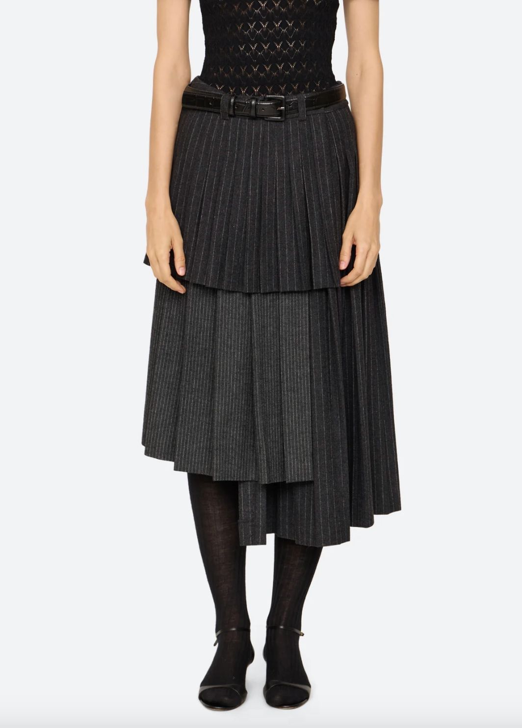 Sea NY Johanna Pinstripe Please Midi Skirt