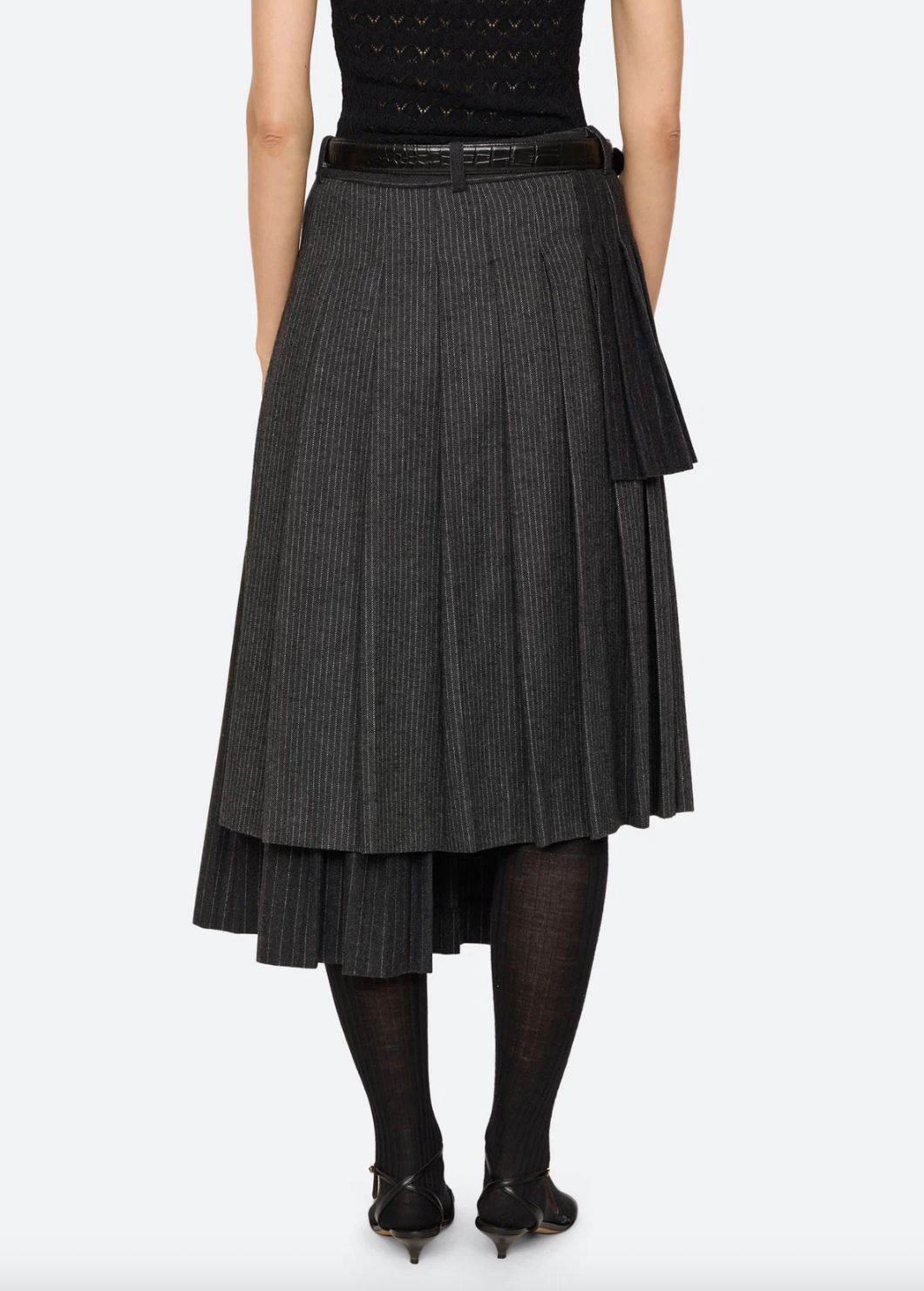 Sea NY Johanna Pinstripe Please Midi Skirt