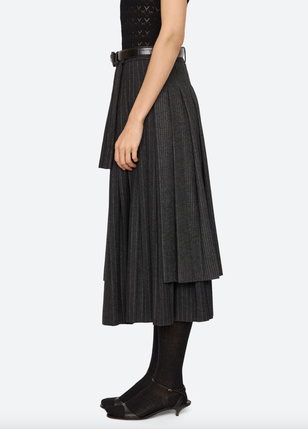 Sea NY Johanna Pinstripe Please Midi Skirt