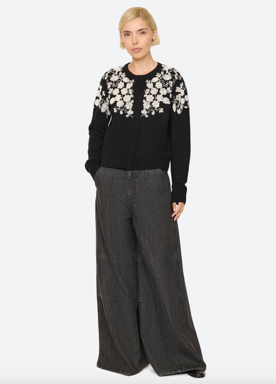 Sea NY Shiloh Beaded Embroidered Cardigan
