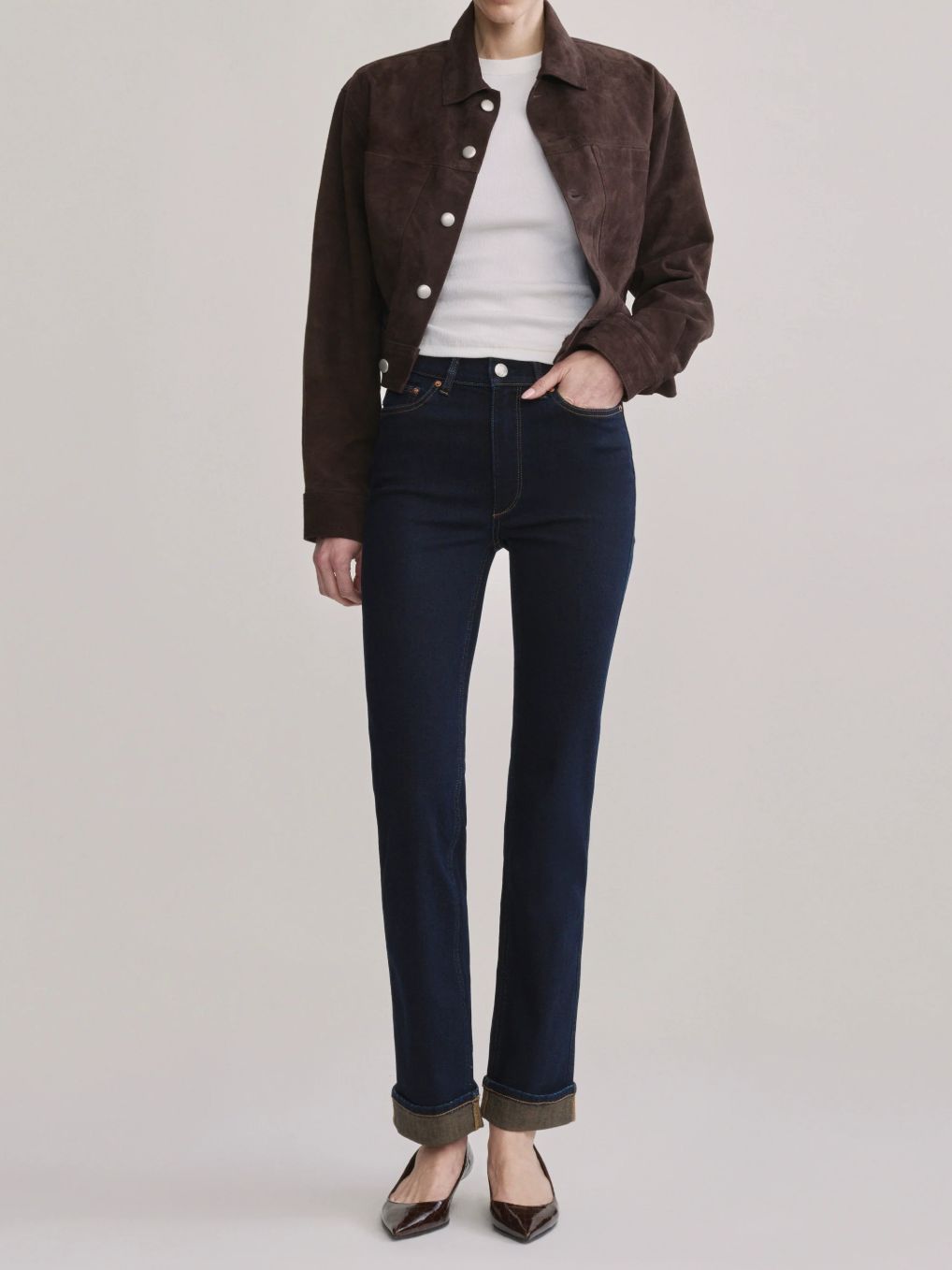 DL1961 Halle Straight High Rise Jean in Harvest Moon