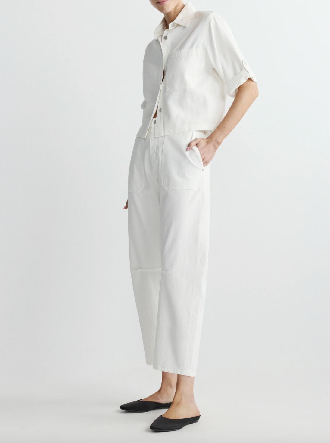 DL1961 Billie Easy Barrel Jean in White
