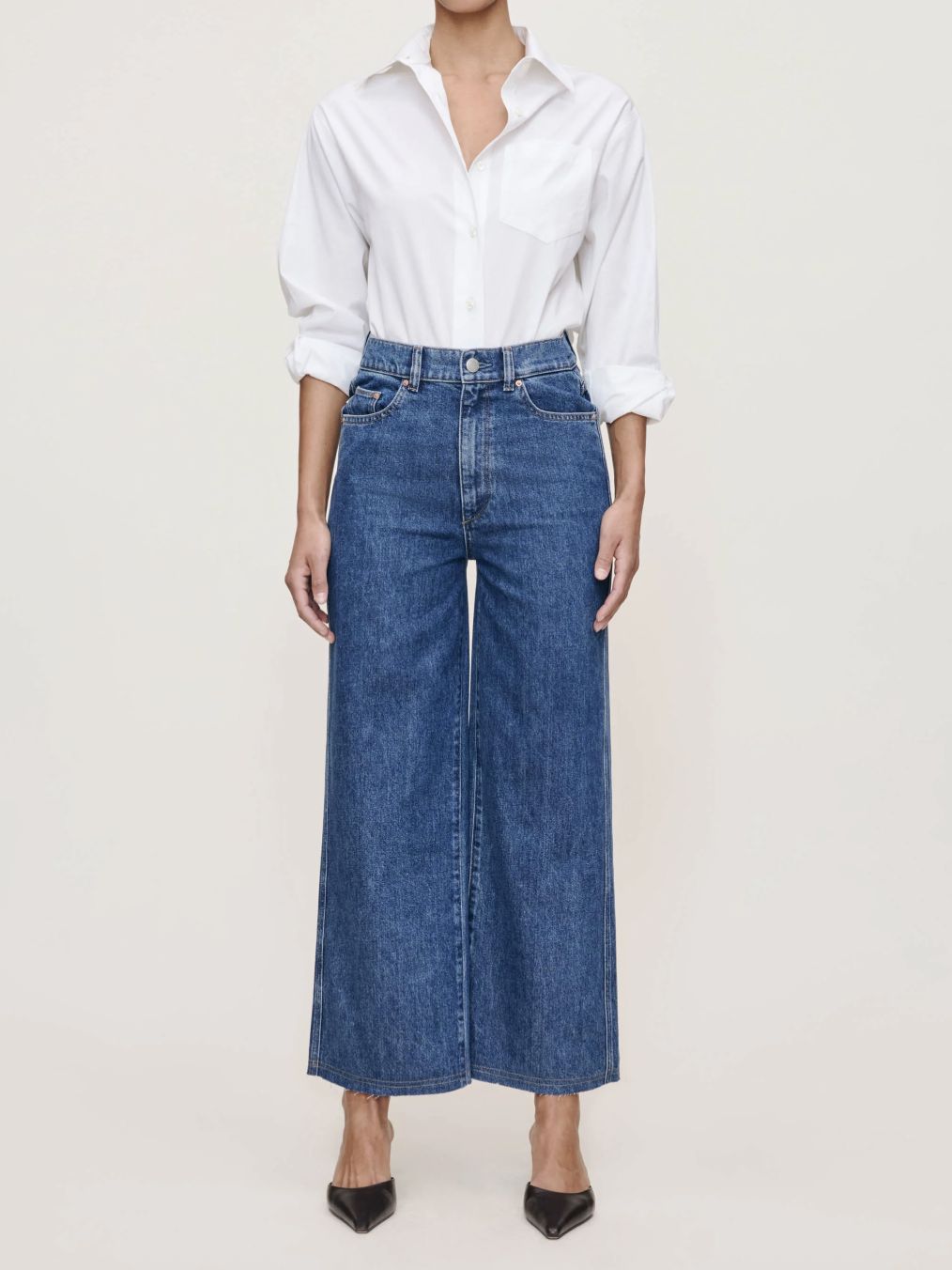 DL1961 Hepburn Wide Leg High Rise Ankle Jean in North Beach