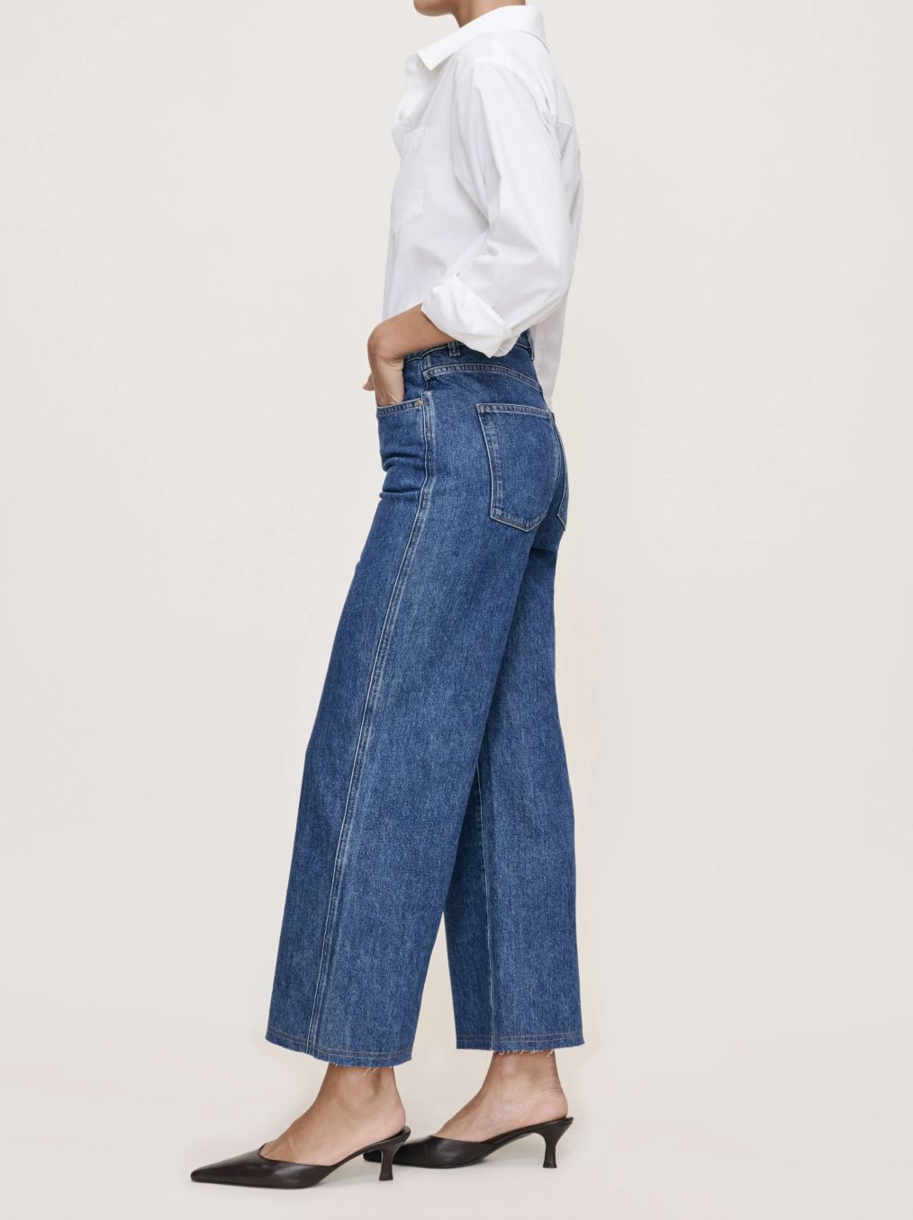 DL1961 Hepburn Wide Leg High Rise Ankle Jean in North Beach