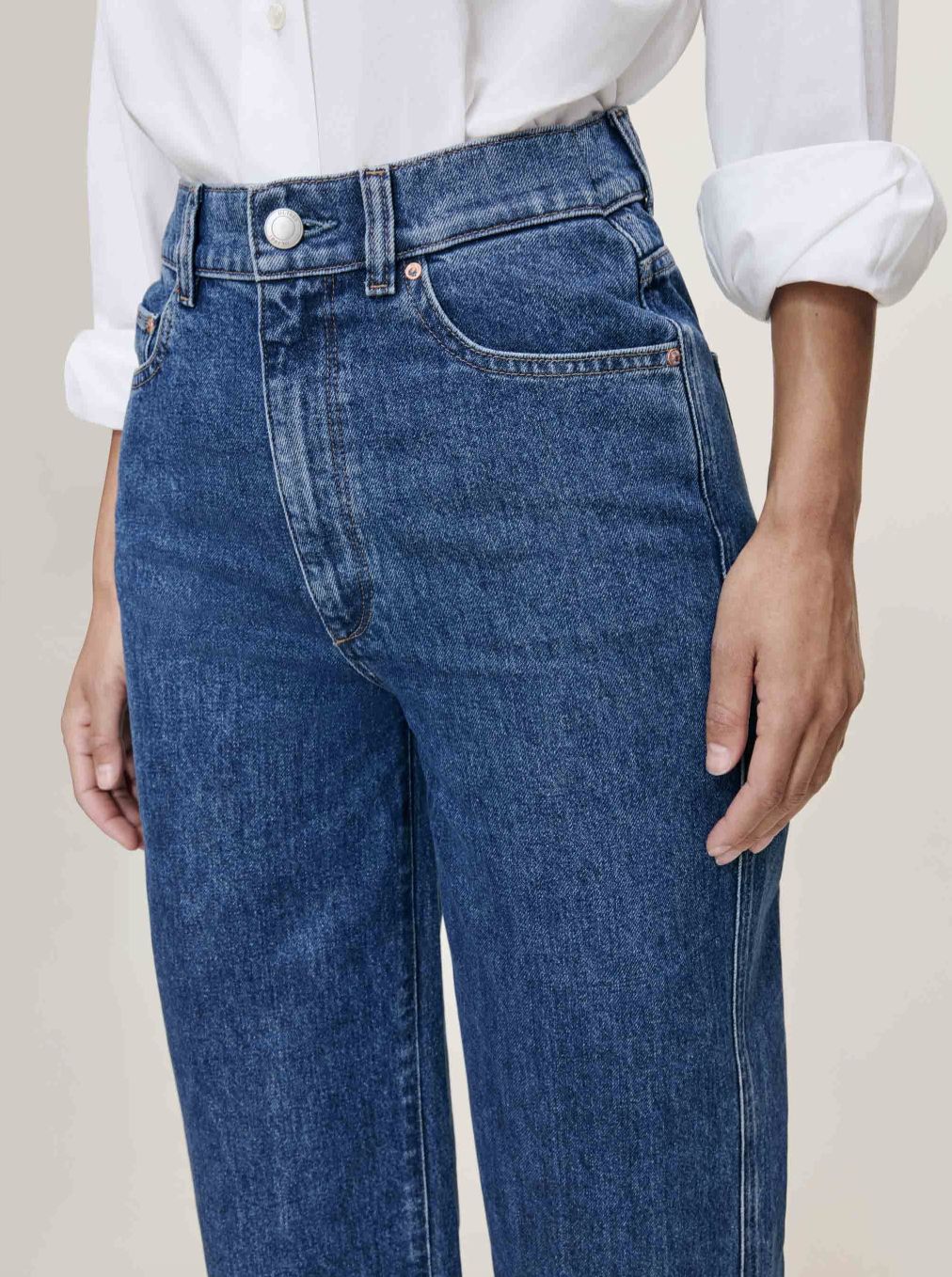 DL1961 Hepburn Wide Leg High Rise Ankle Jean in North Beach