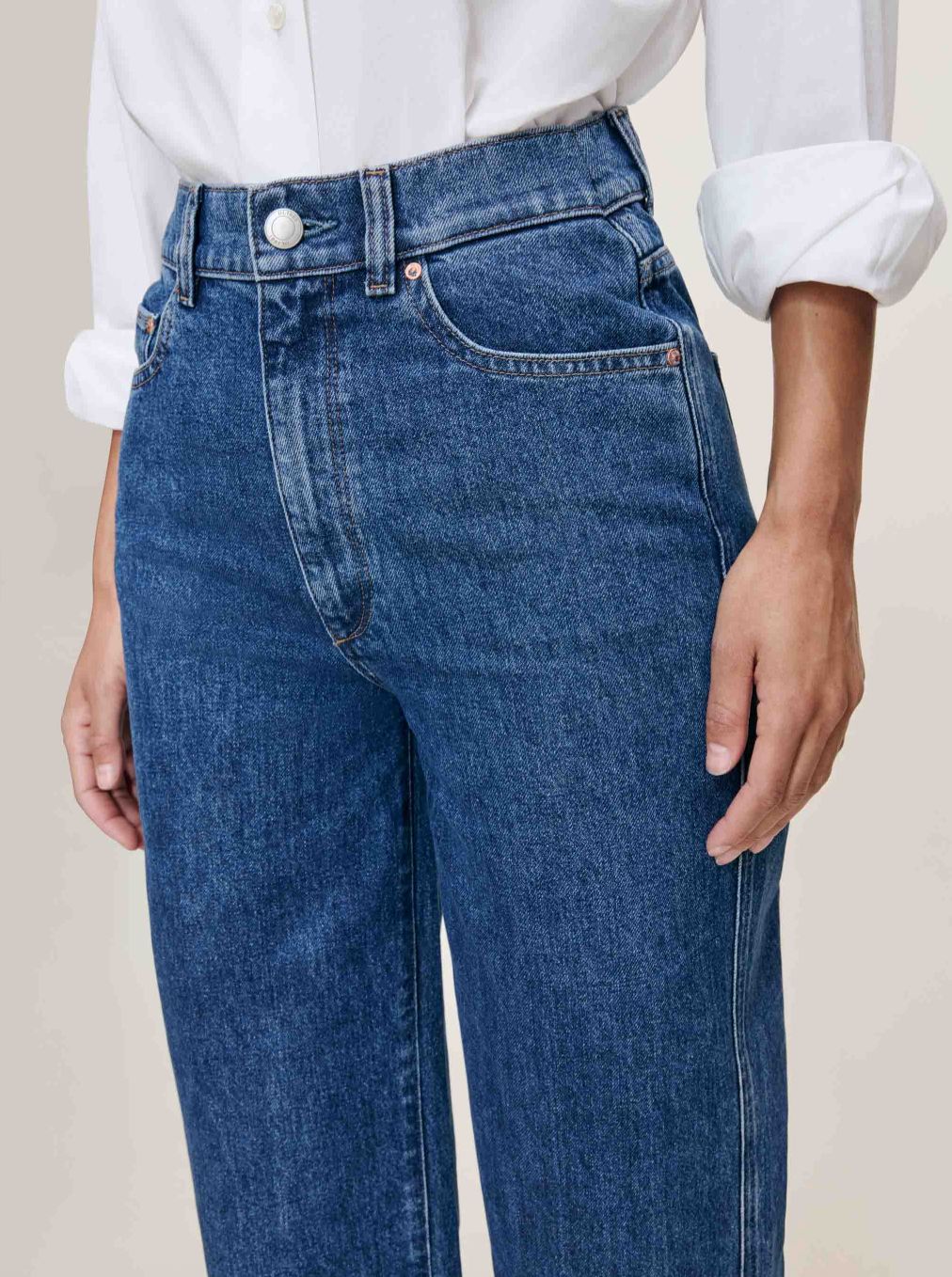DL1961 Hepburn Wide Leg High Rise Ankle Jean in North Beach