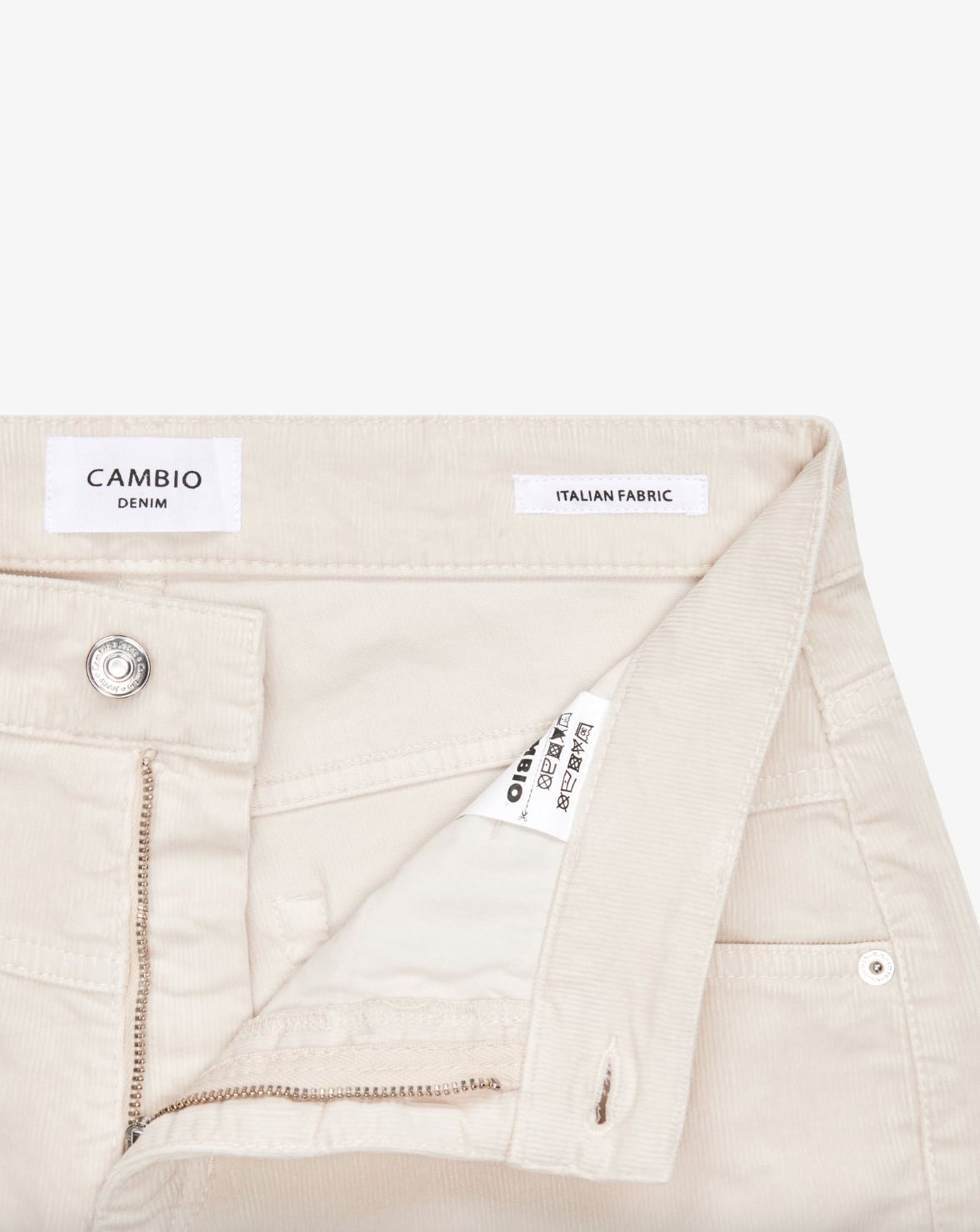 Cambio Elin Corduroy Pant in Chalk
