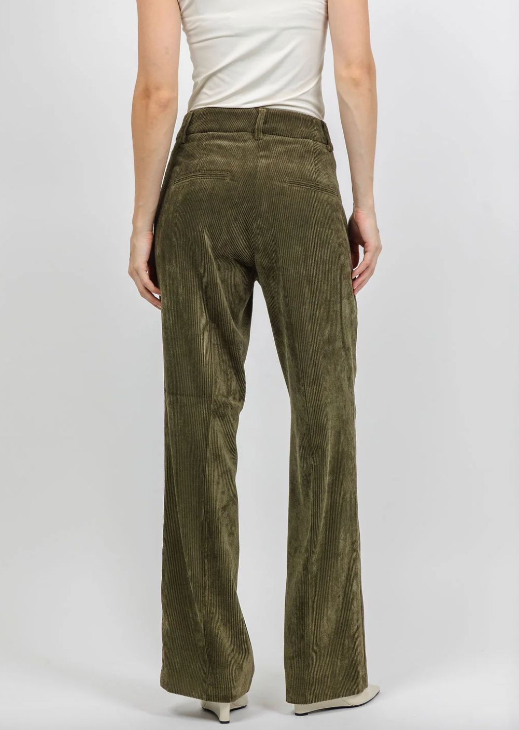 Cambio Amelie Corduroy Pant in Olive