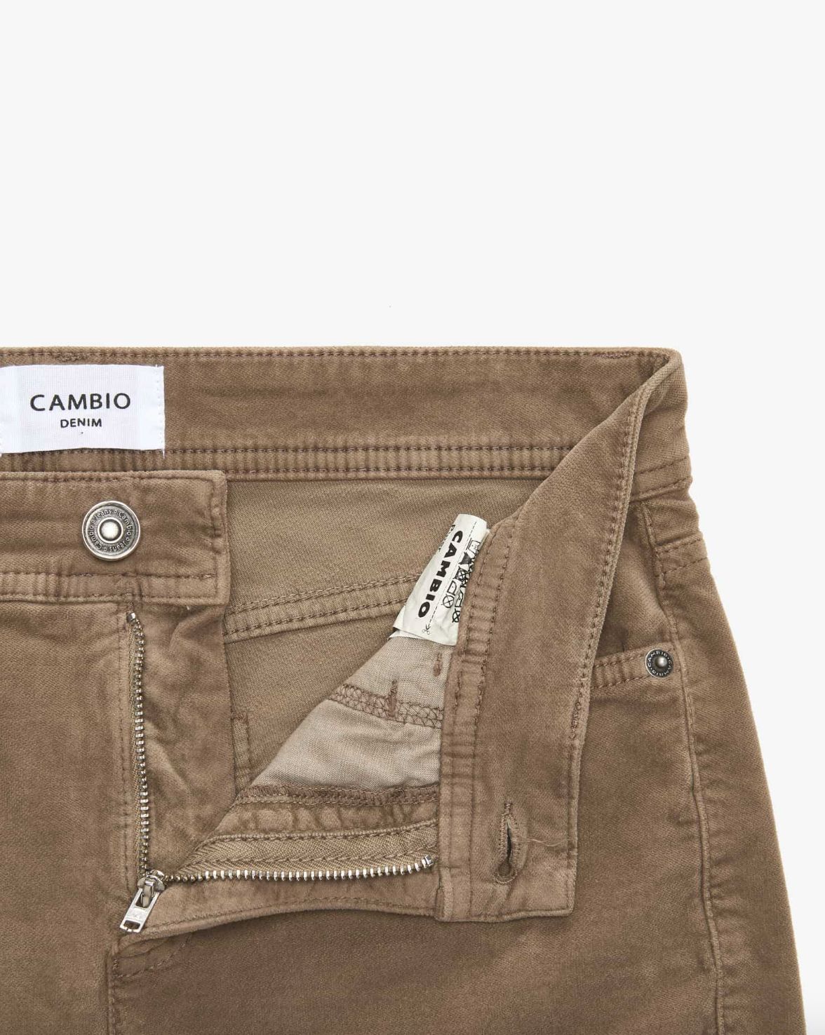 Cambio Piper Cropped Pant in Taupe Velvet