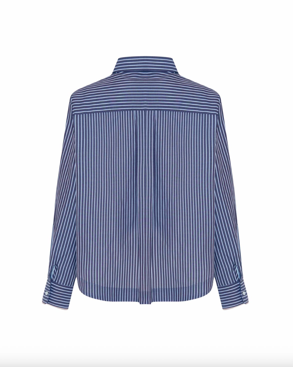 Theo Echo Crystal Collar Shirt Ink Blue