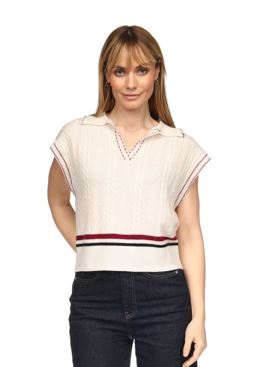 Brodie Varsity Short Sleeve Sweater