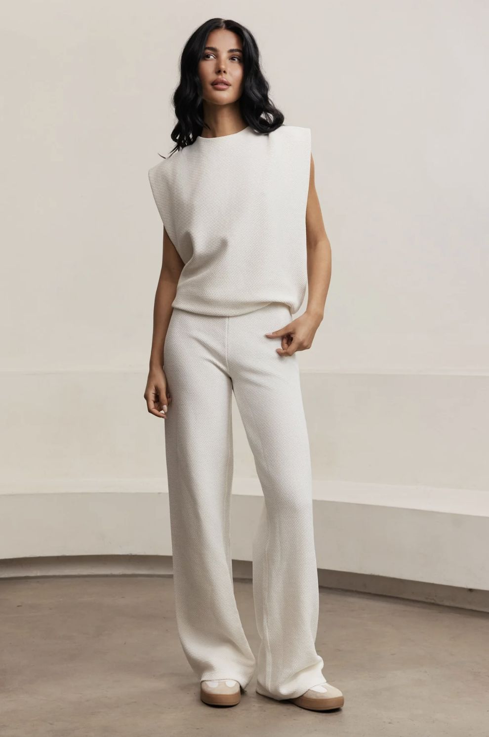 Lune Moon Padded Shoulder Top in Marshmellow