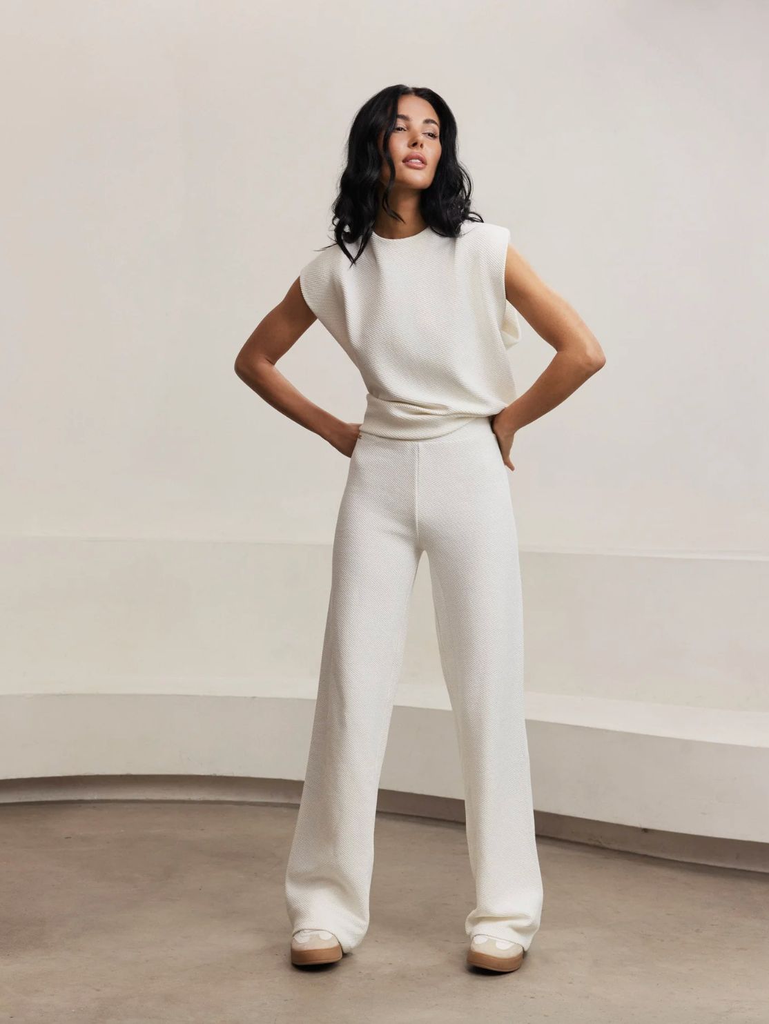 Lune Moon Padded Shoulder Top in Marshmellow