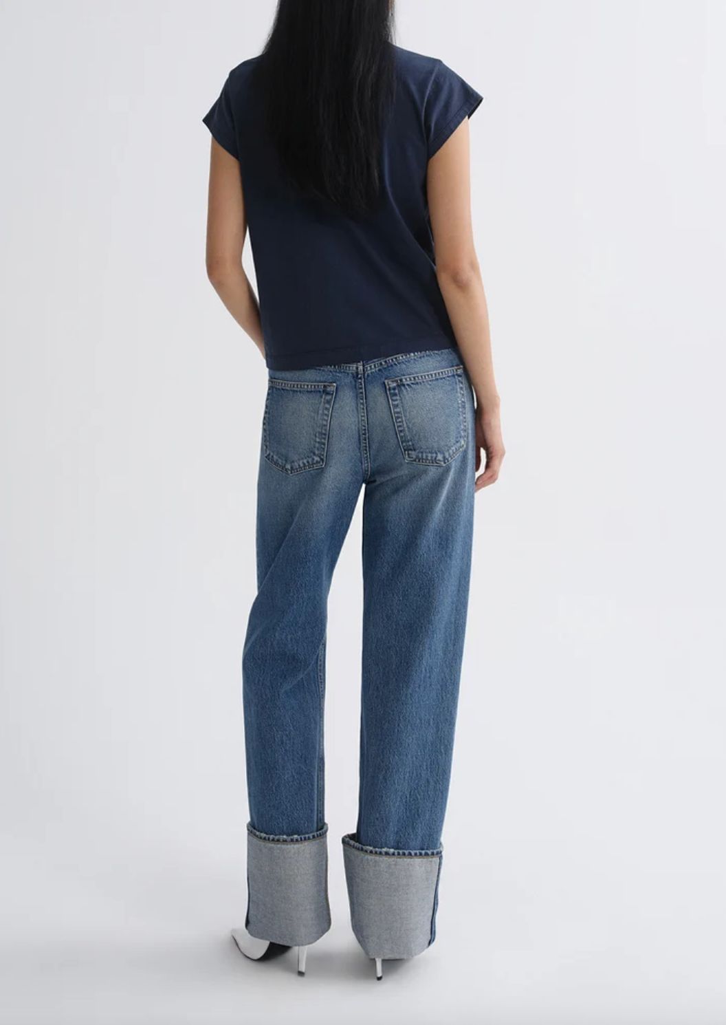 AGolde Long Line Bryce Cap Sleeve Tee