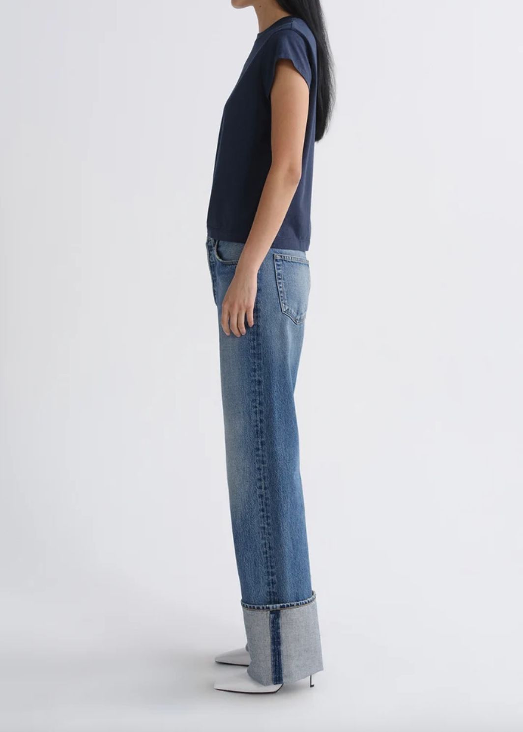 AGolde Long Line Bryce Cap Sleeve Tee