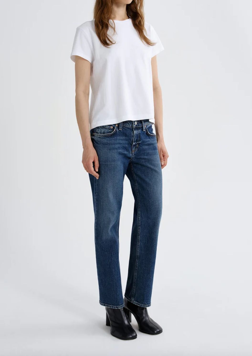 AGolde Stovepipe Jean in Slick