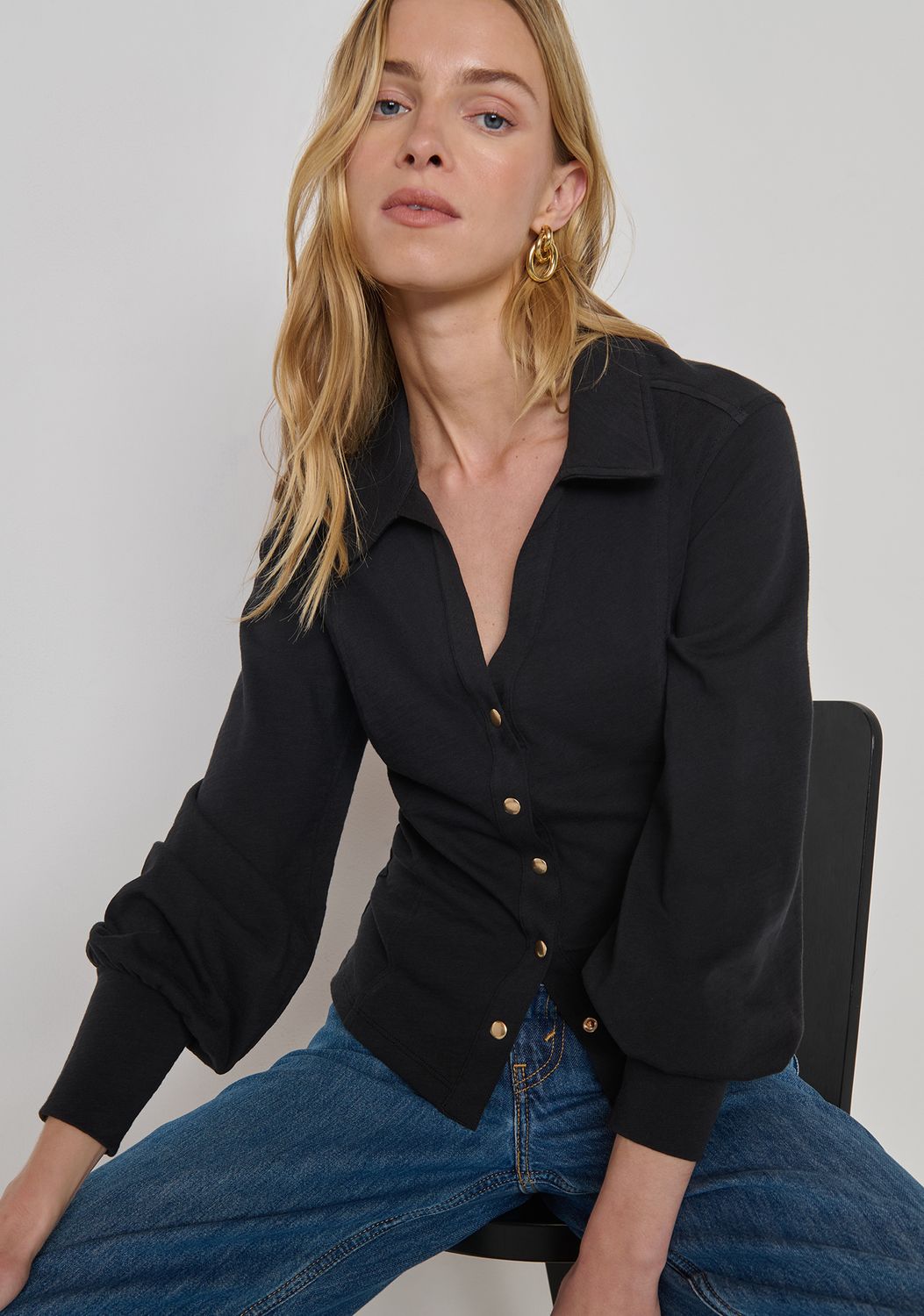 Nation Bonnie Blouse Jet Black, Color: Jet Black, Size: XS