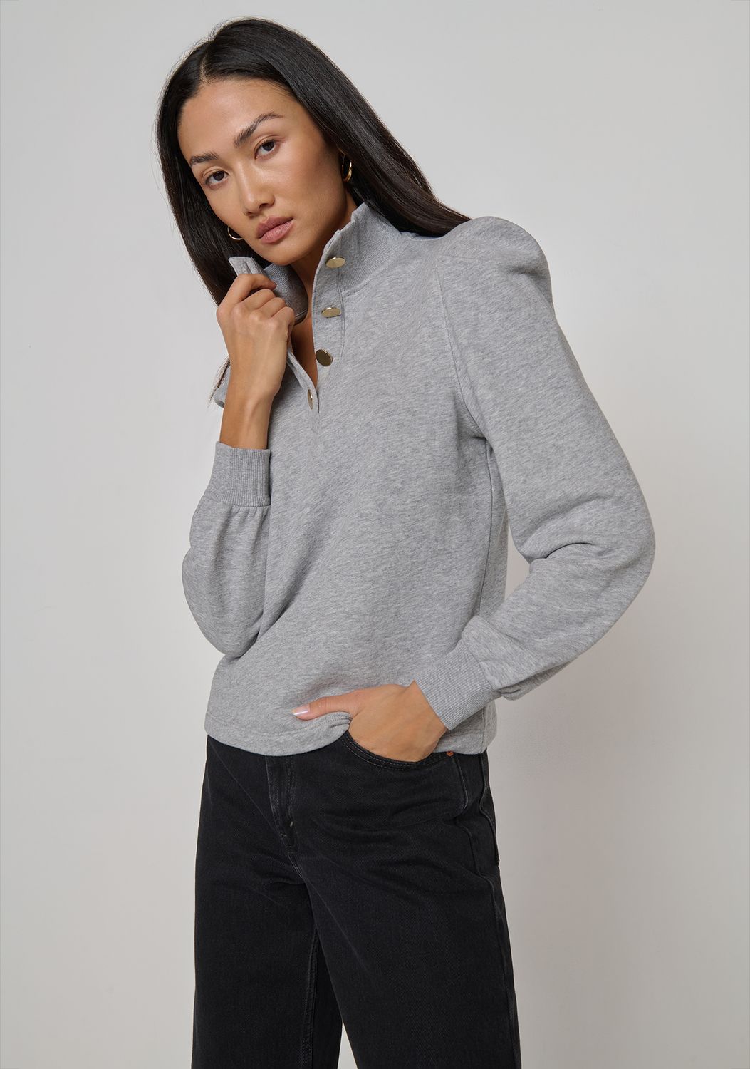 Nation Jessie Sweatshirt Heather Grey, Color: Heather Grey, Size: XS