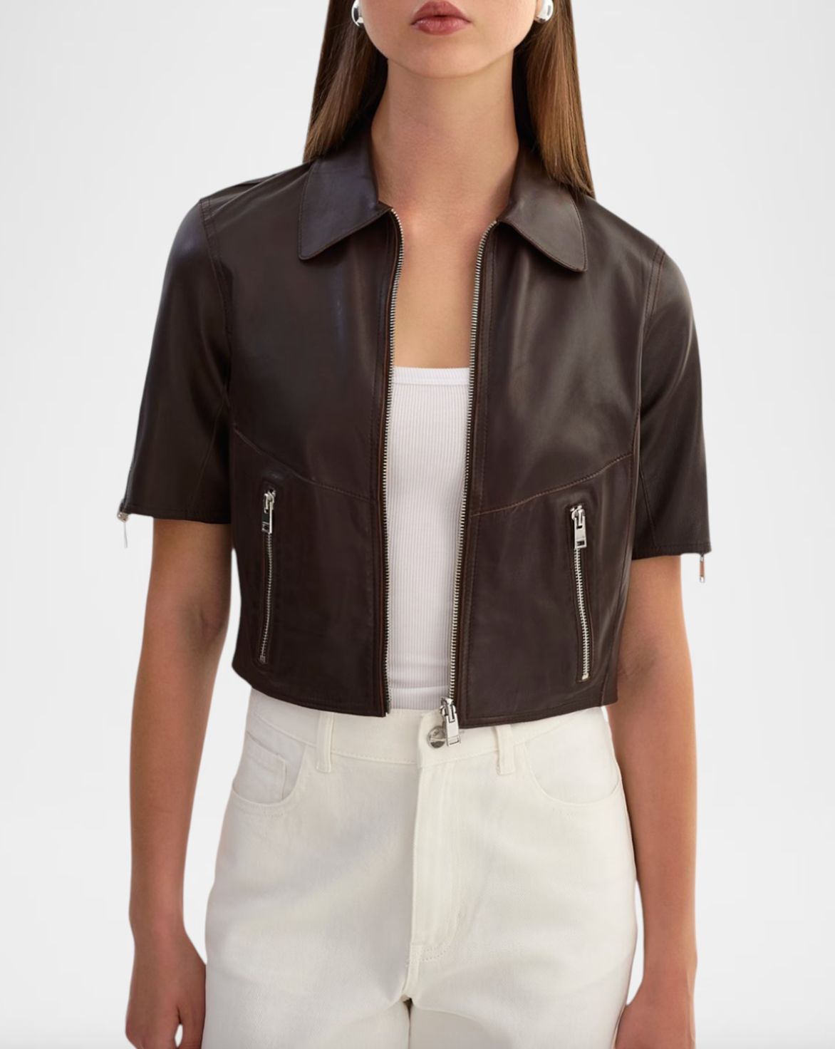 Lamarque Sevana Reversible Jacket in Dark Brown Leather/Suede