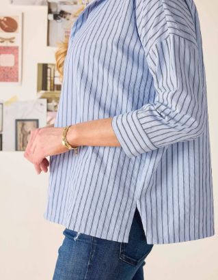 Mersea Emerson Button Up Blouse In Sky Blue