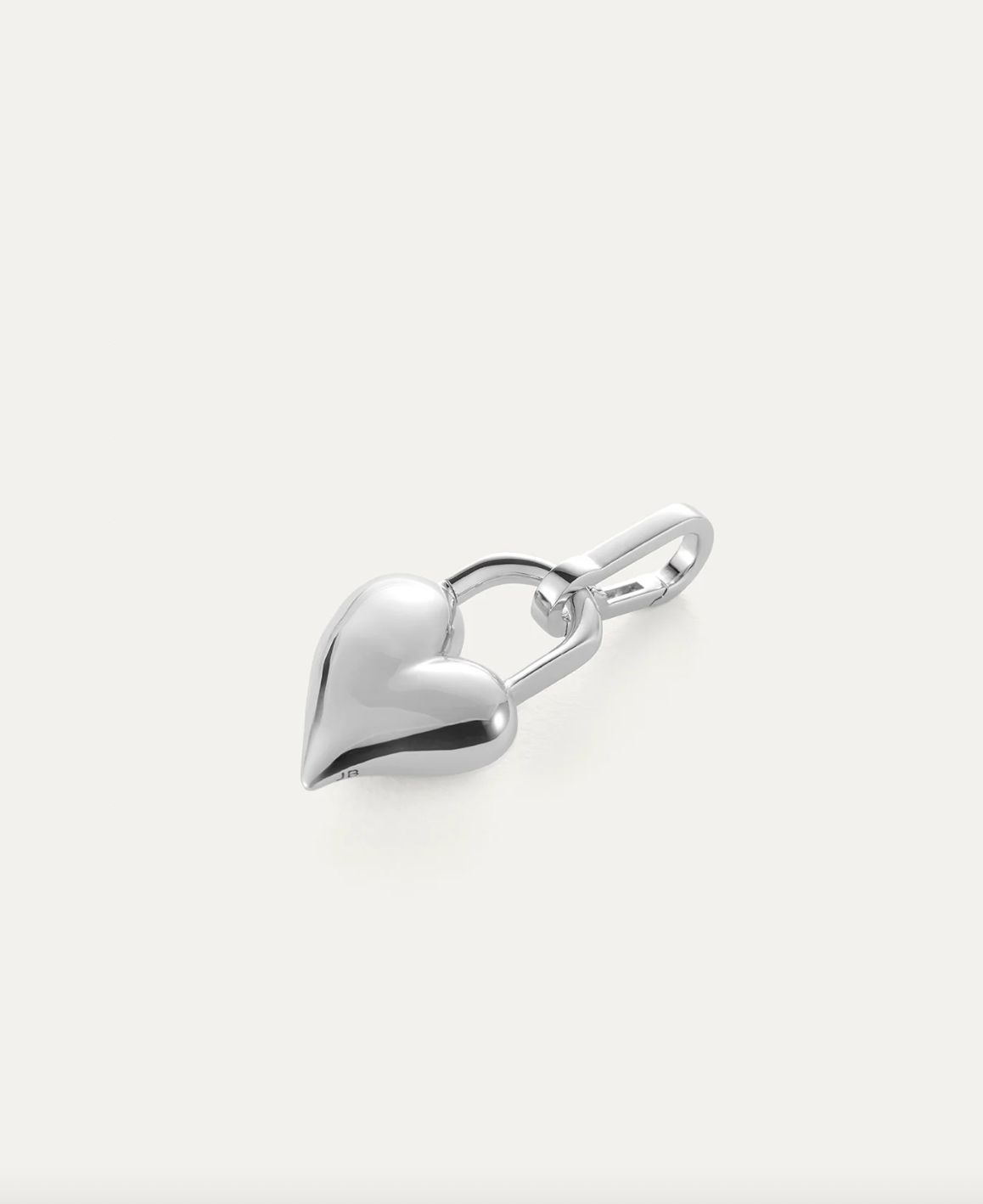 Jenny Bird Padlock Heart Charm in Silver
