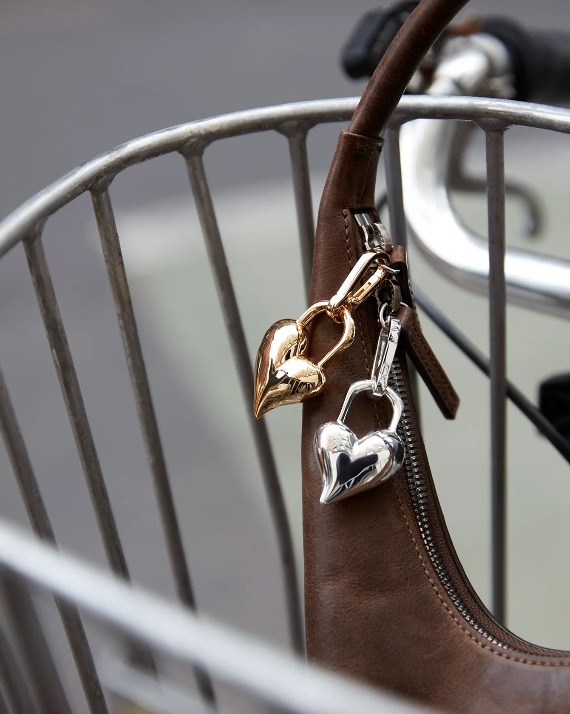 Jenny Bird Padlock Heart Charm in Silver