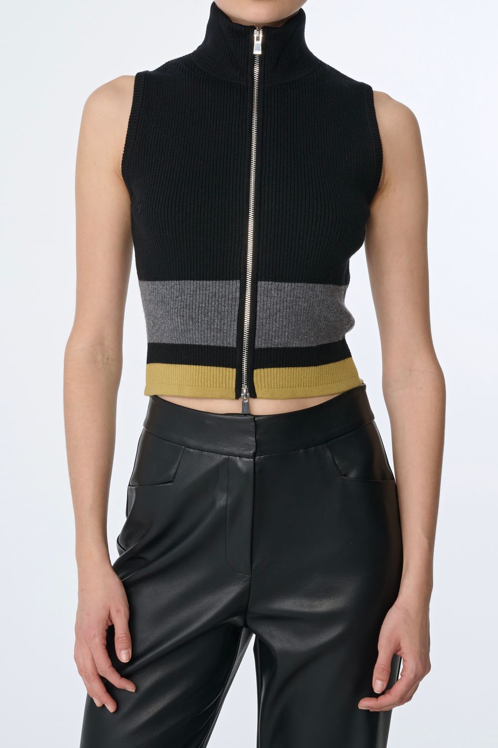 Toccin Jayla Sleeveless Mock Neck Zip Front