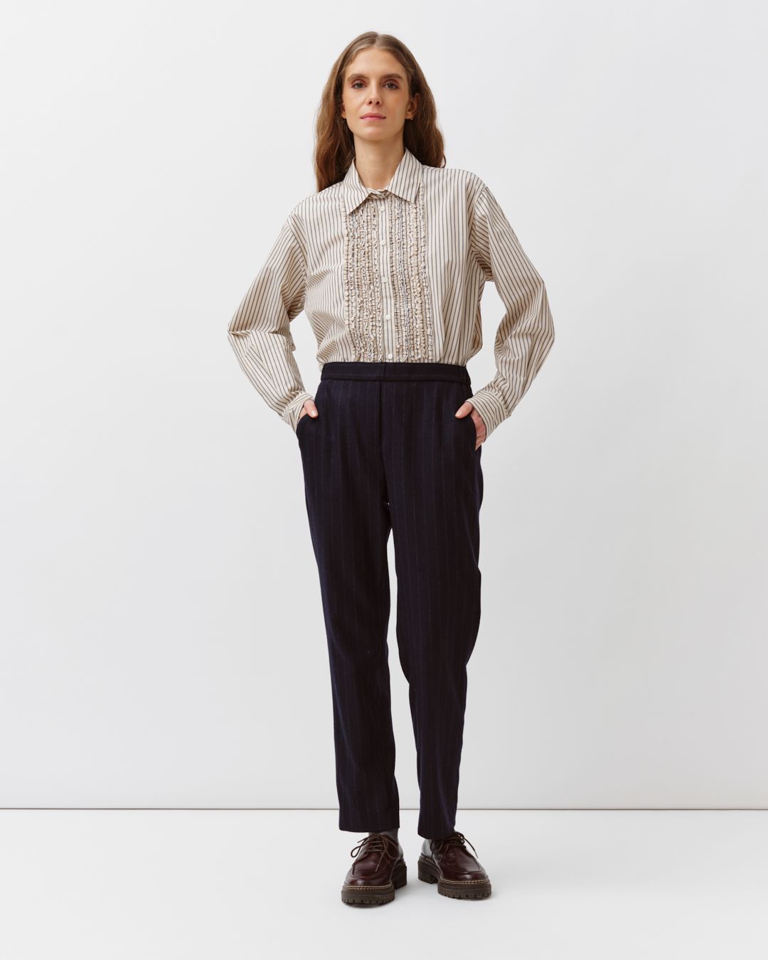 Diega Castilana Blouse, Color: Ecru Marine, Size: XS