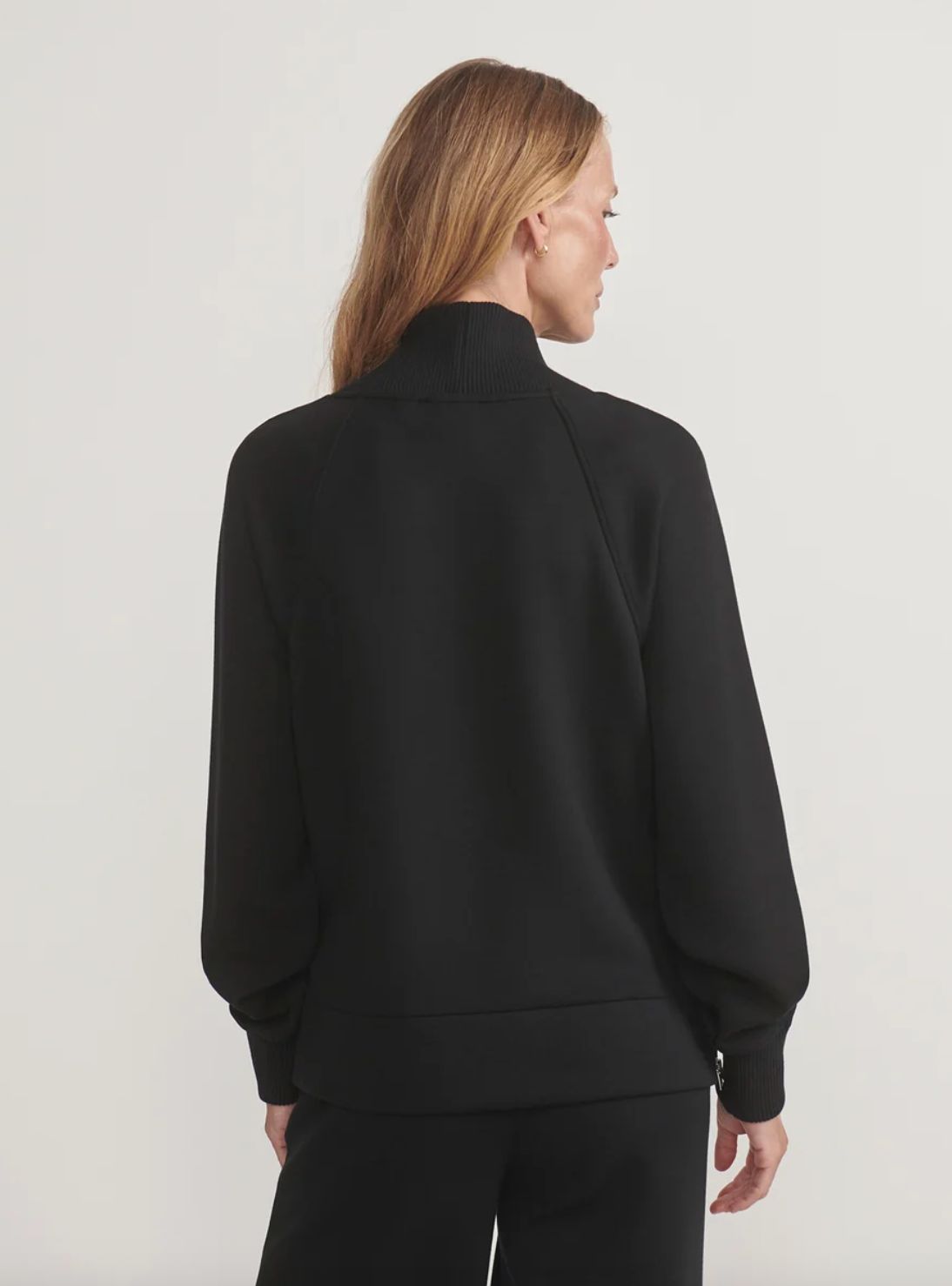 Varley Macie Zip Hem Sweat in Black