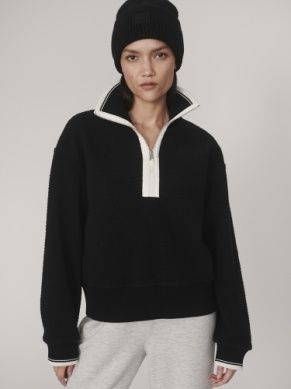 Varley Anika Half Zip Fleece in Black, Color: Black, Size: XXS