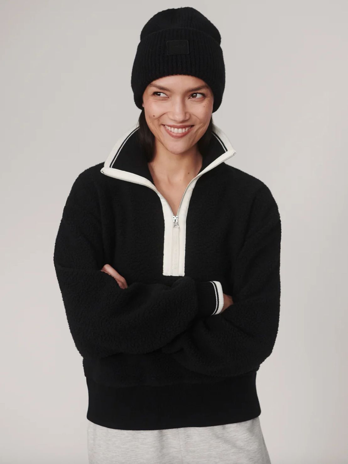 Varley Anika Half Zip Fleece in Black