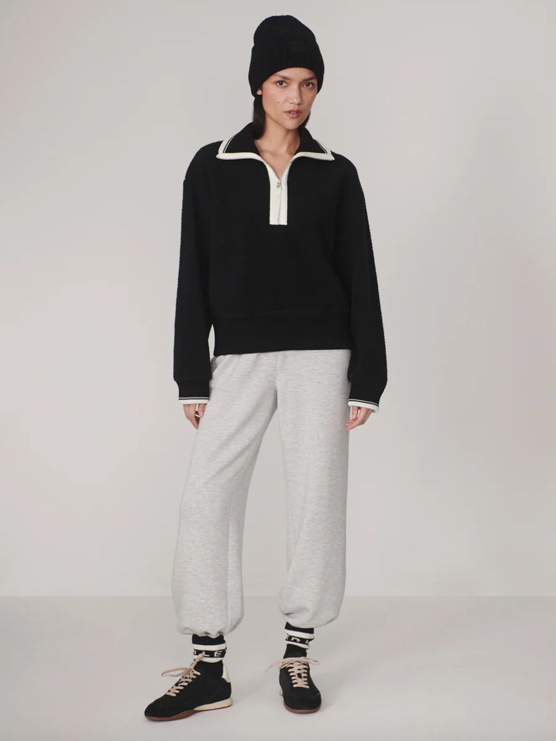 Varley Anika Half Zip Fleece in Black