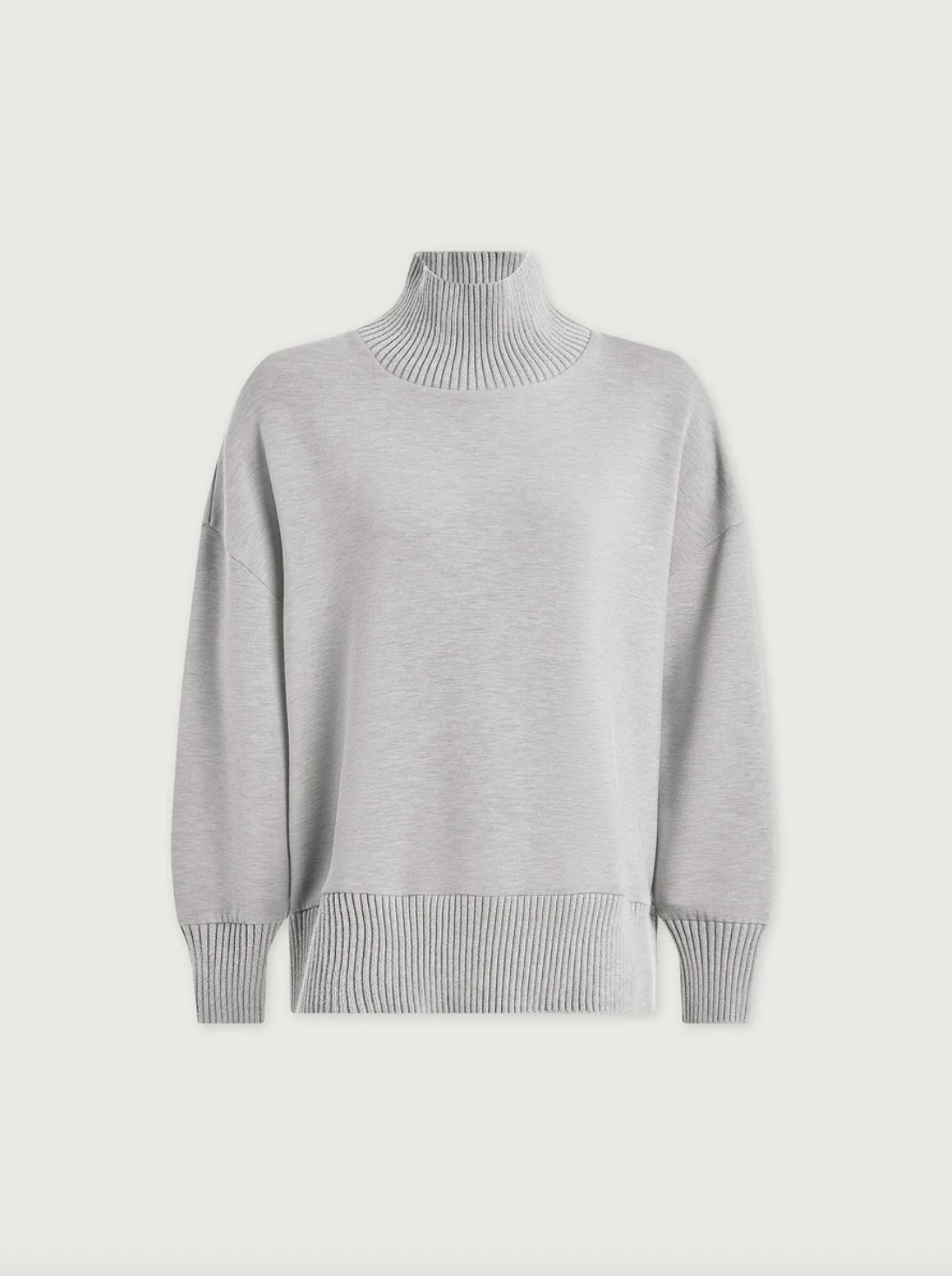 Varley Barker High Neck Sweat Light Grey